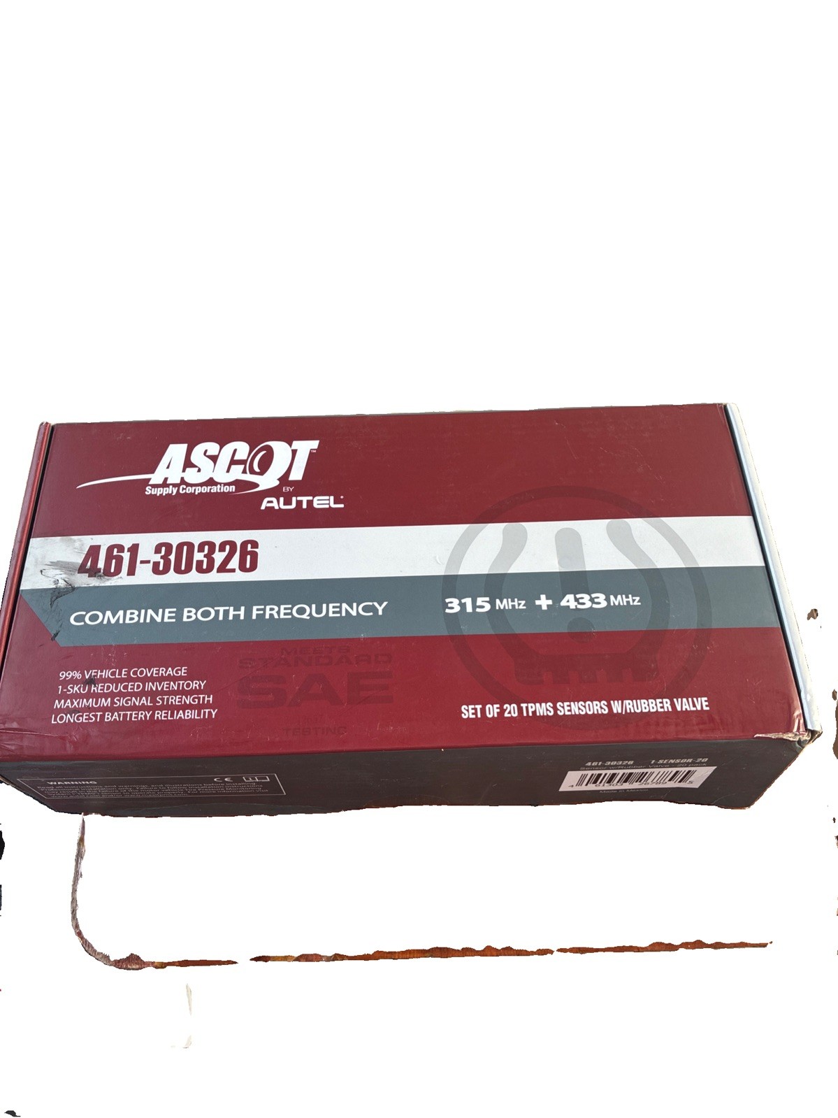 (Lot Of 20) Ascot Supply TPMS Sensor W/Rubber Valve 461-30326