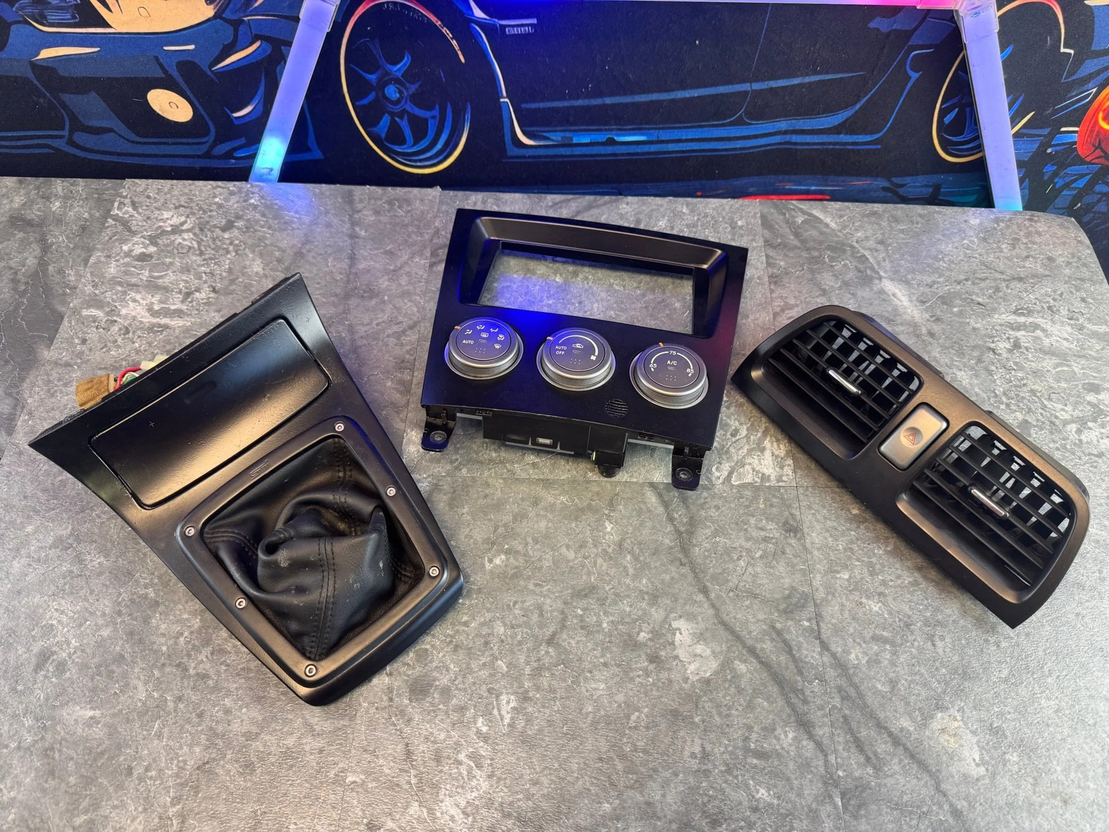 2005-2007 Subaru WRX STi Black Center Console Vent Climate Control And Shifter T