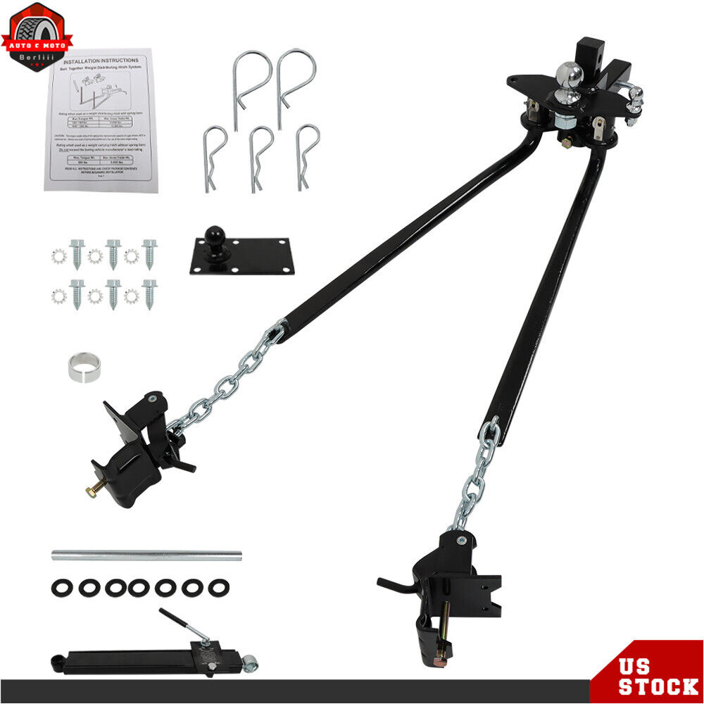 12K Trailer Weight Distribution Hitch with Sway Control 2'' Shank 2 5/16 in Ball