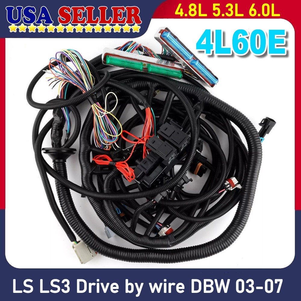 For 03-07 LS Swap Vortec Stand Alone Wiring Harness 4L60E 4.8L 5.3L 6.0L DBW LS3