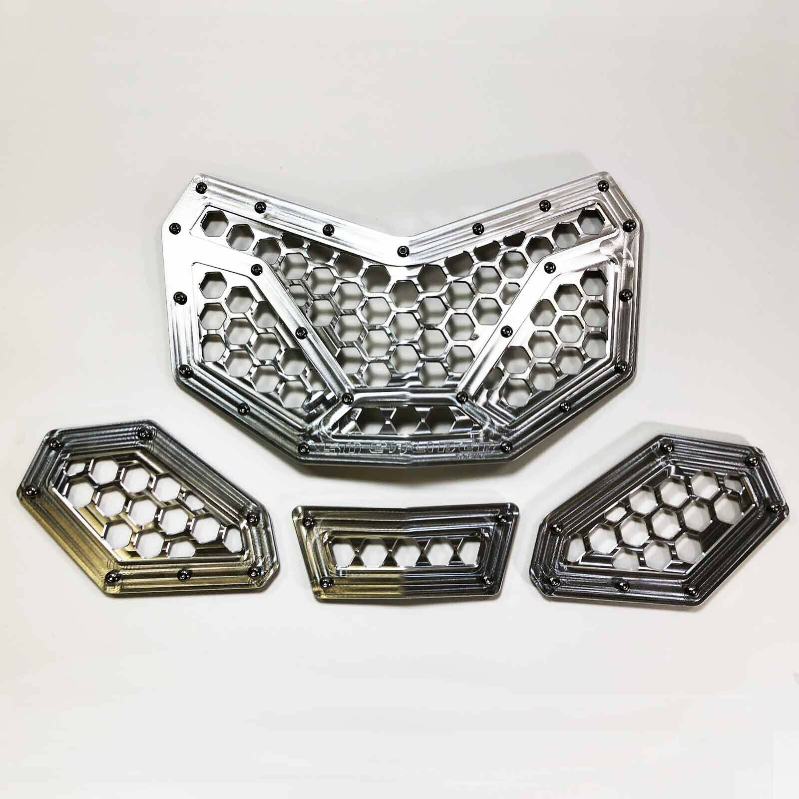 4pc CAN-AM X3 Custom CNC Machined Billet Aluminum Grille Insert USA RAW Silver