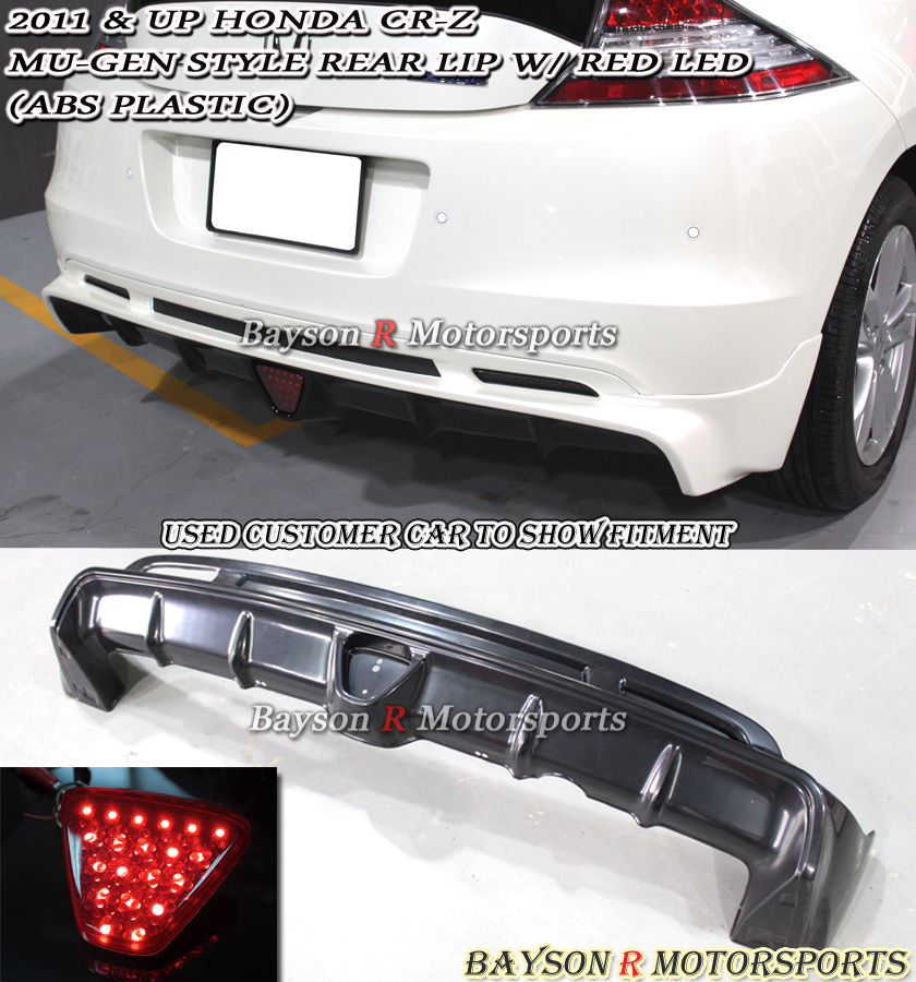 Fits 11-15 Honda CR-Z Mu-gen Style Rear Lip (ABS) + LED Brake Lights
