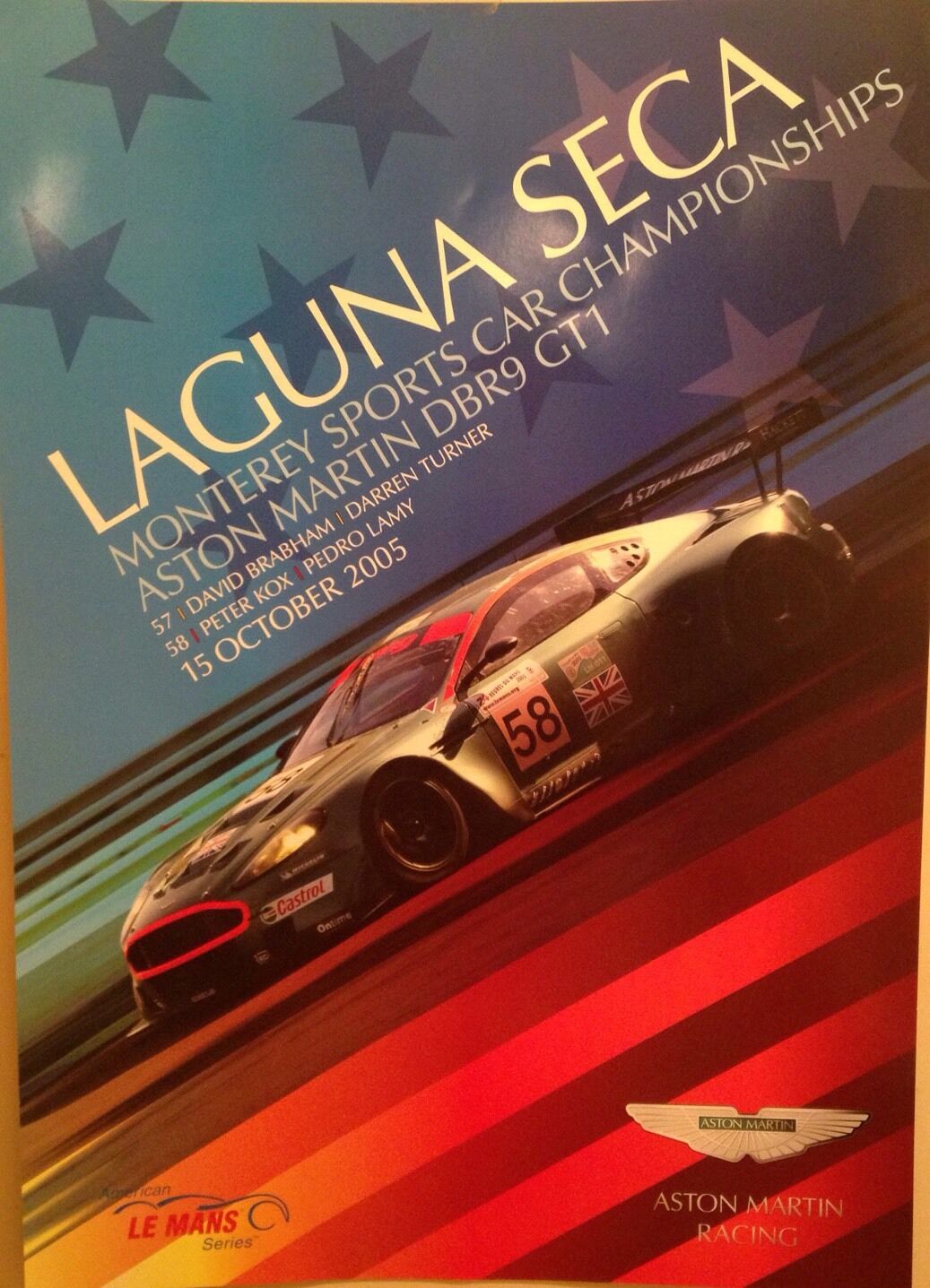 Aston Martin DBR9 GT1 Laguna Seca 2005 Event Rare Car Poster:>)