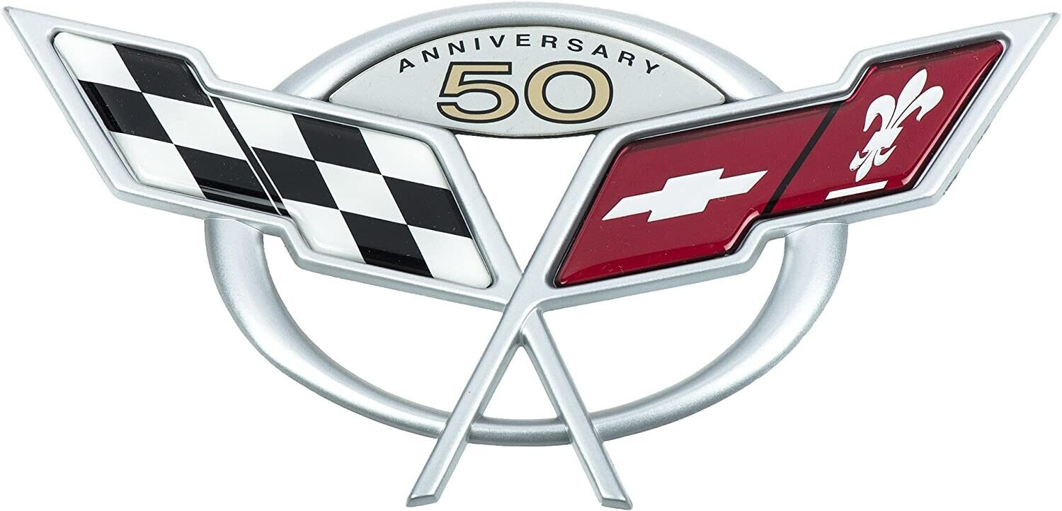 NEW Rear Bumper 50th Anniversary Crossed Flags Emblem 2003 Corvette 19207386