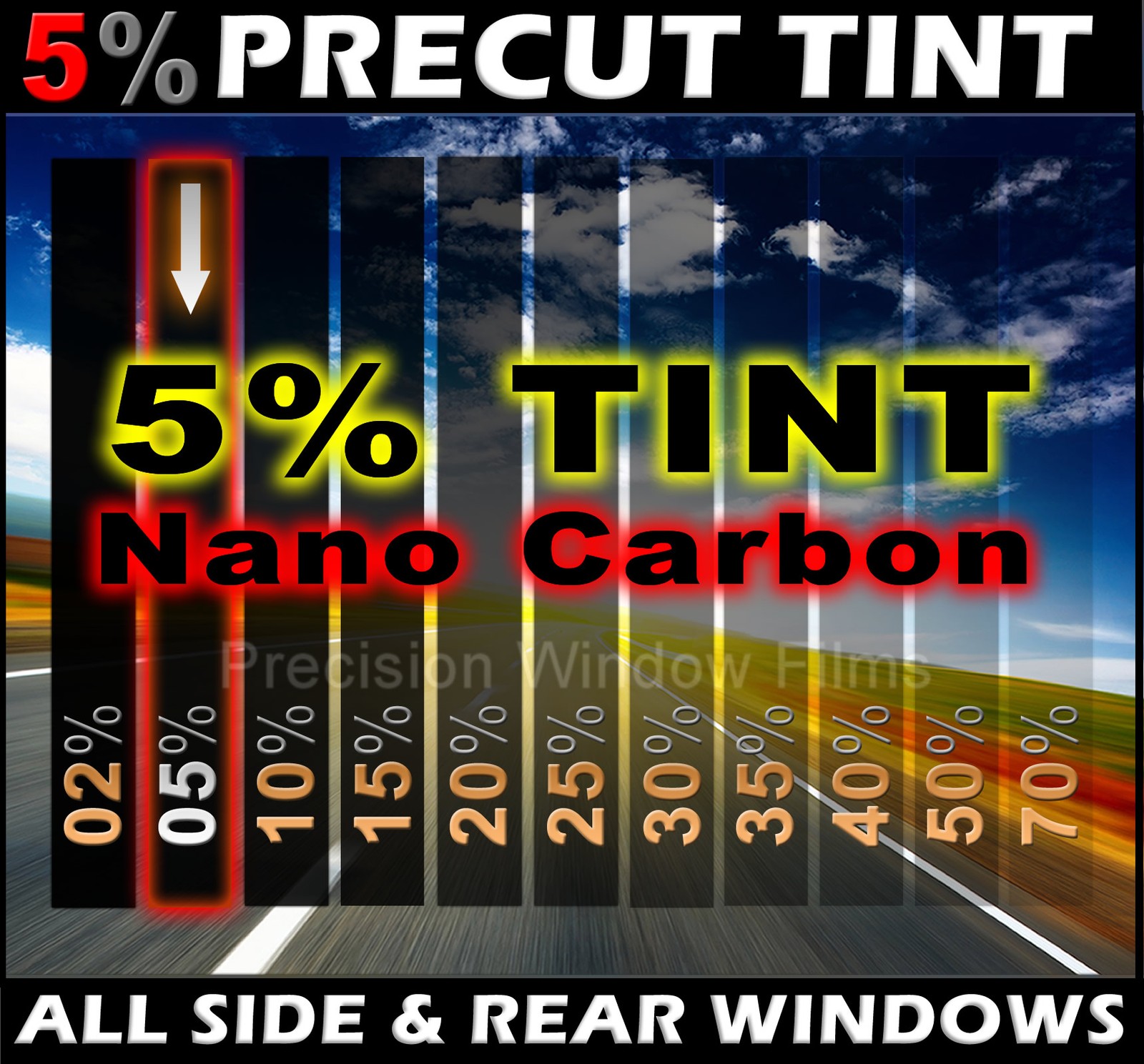 PreCut Window Film 5% VLT Limo Black Tint for Ford F-250 Extended Cab 90-98