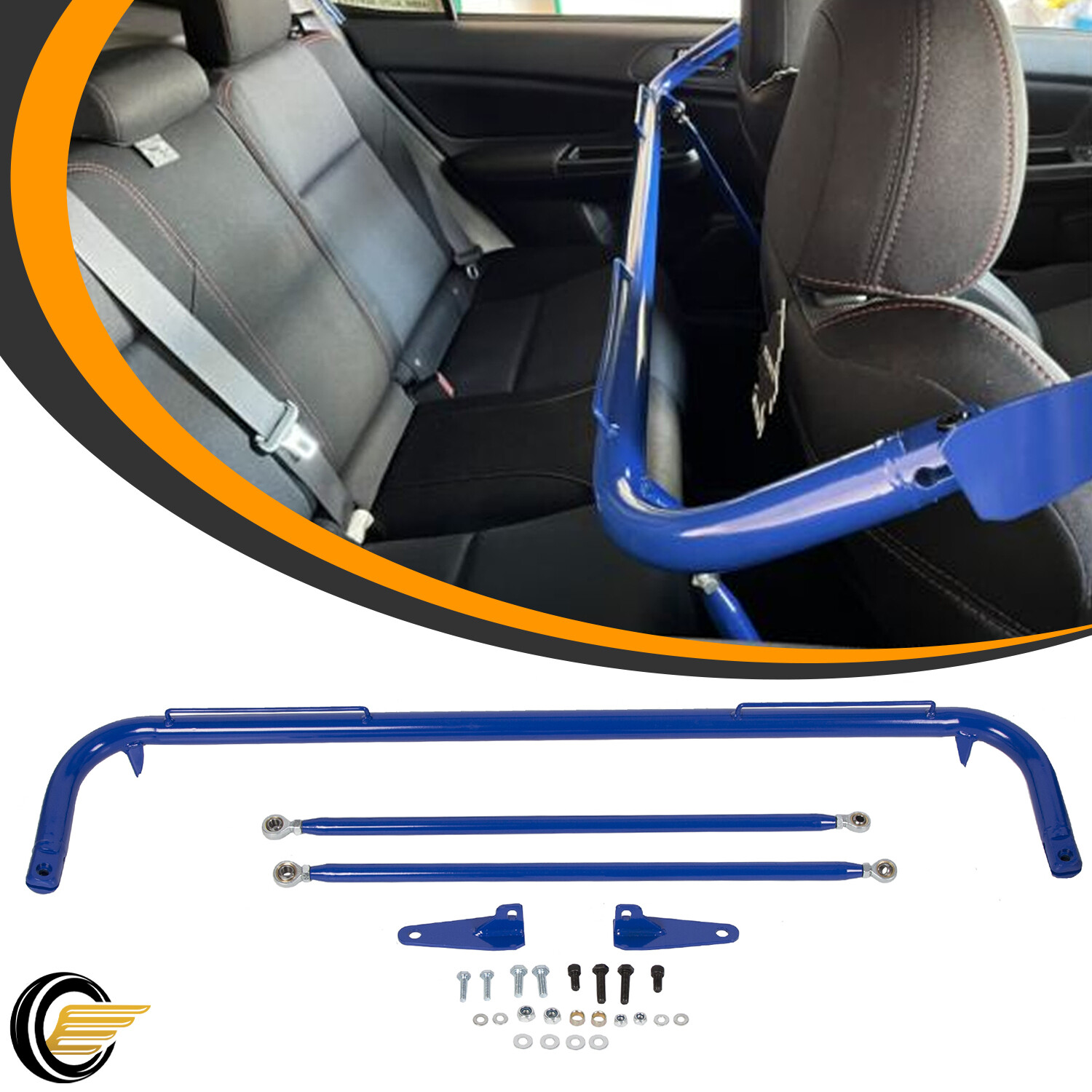 Universal 49'' Racing Safety Seat Belt Chassis Roll Harness Bar  Across Tie Rod