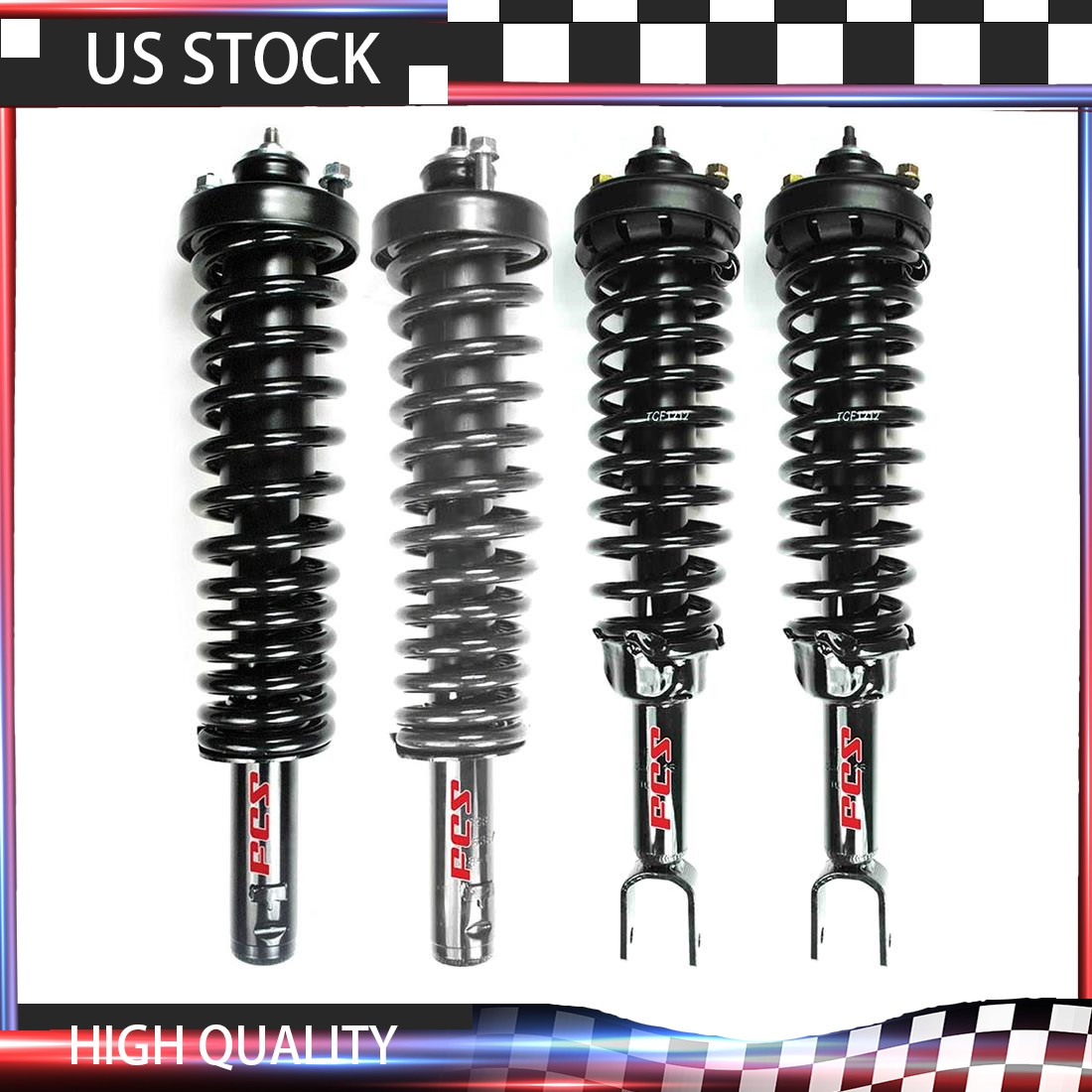 Monroe Complete Front & Rear Strut Assembly Kit Struts Left For 1996-2000 Honda