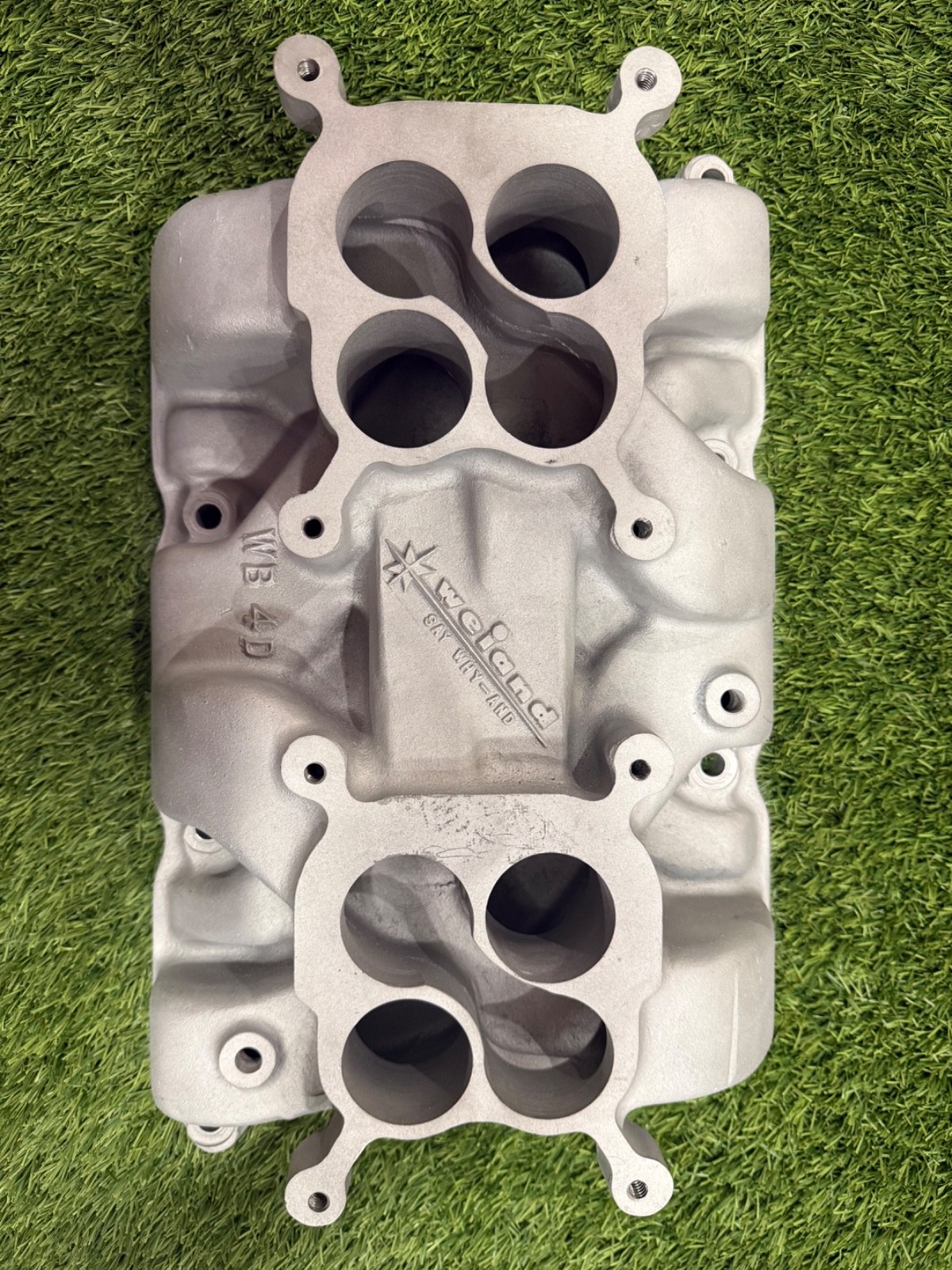 NOS RARE Weiand WB4D Aluminum 2x4 Dual Quad Intake Manifold for Buick Nailhead