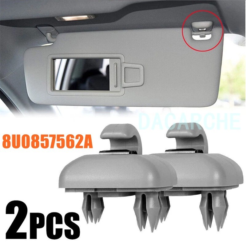 2X 8U0857562A Sun Visor Gray Clip Holder Hook for Audi A3 S3 A4 S4 A5 S5 Q3 Q5