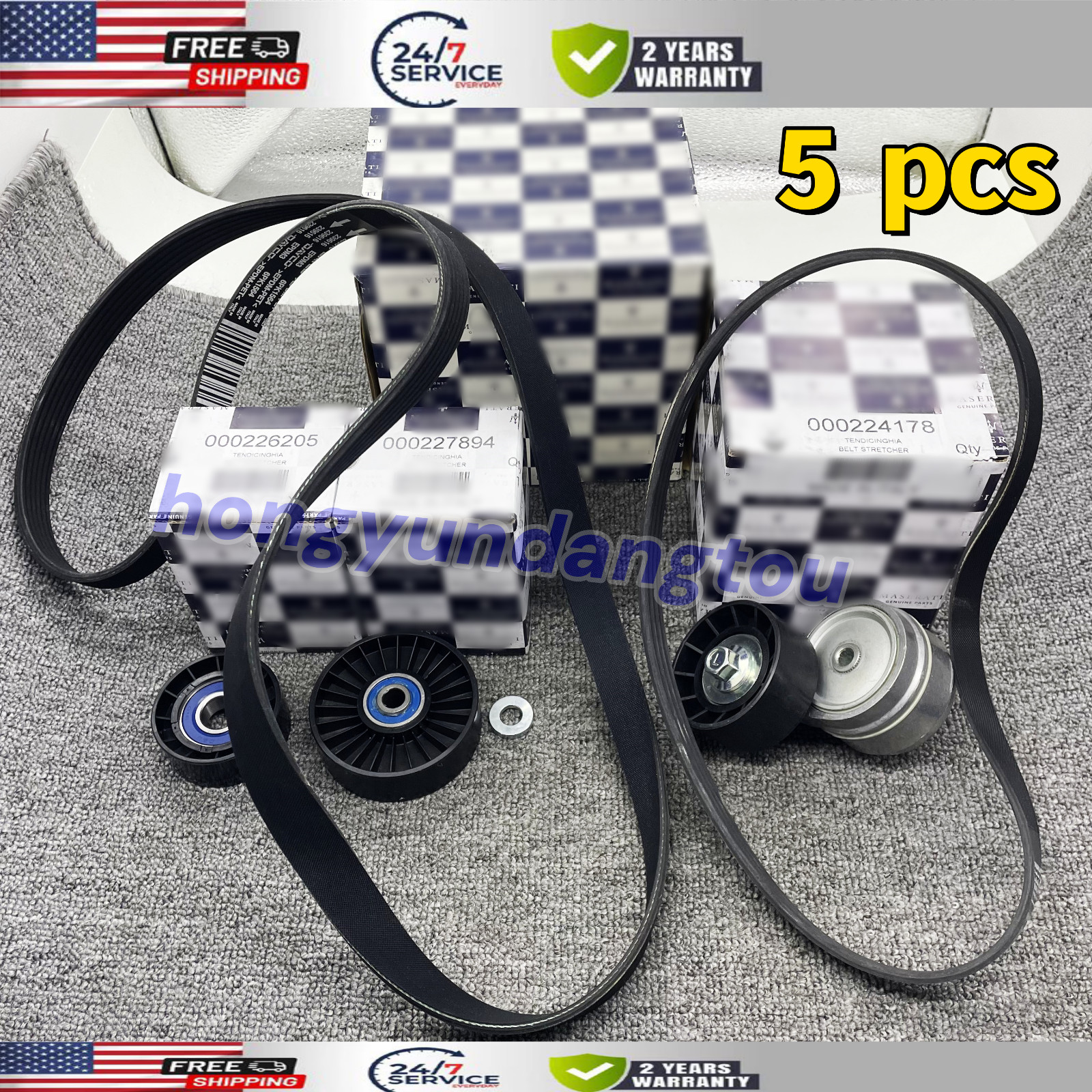 1SET of 5pcs Belt Tensioner Pulley Kit fit Maserati Quattroporte GranTurismo GC