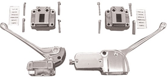 NEW CHROME HANDLEBAR CONTROL KIT FOR 72/81 Harley Davidson FL And 73/81 FX /XL