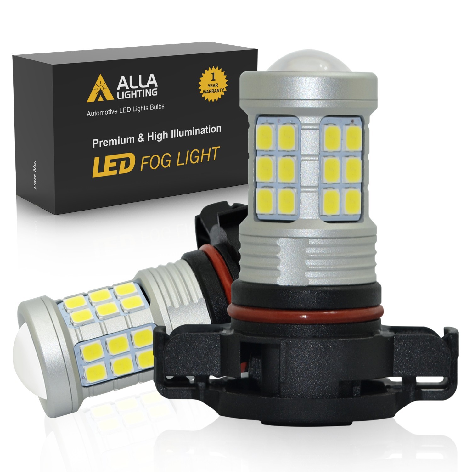 LED PSY24W PY24W White DRL Front Turn Signal Light Bulbs for 19-21 Jeep Renegade