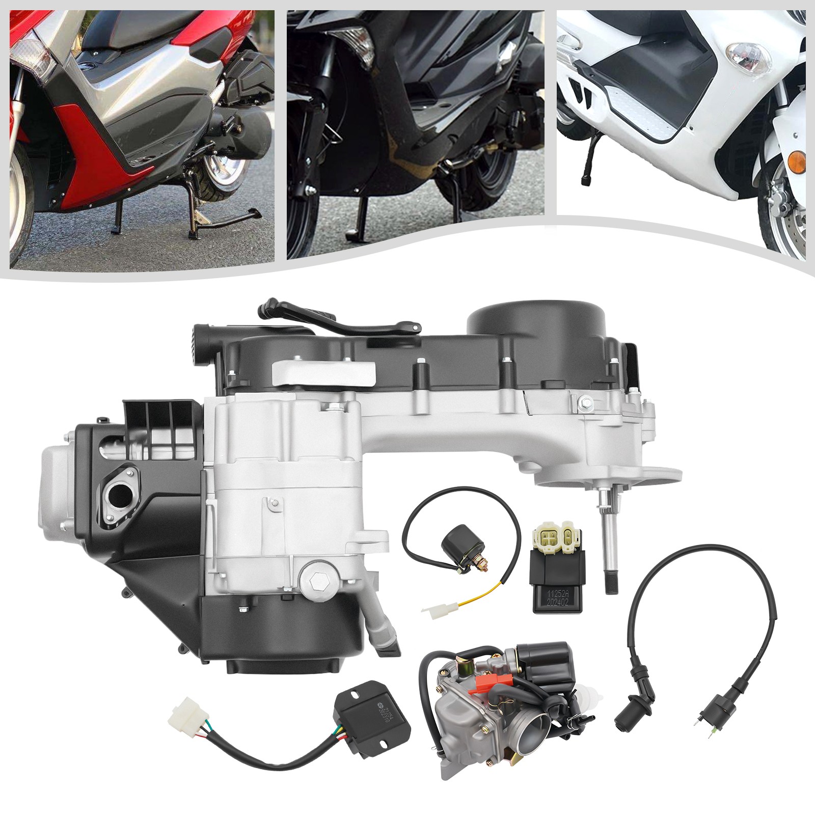 Long Case 150CC GY6 Single Cylinder 4-Stroke Scooter Complete Engine Motor US
