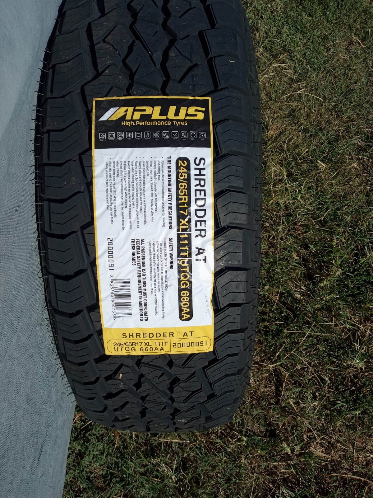 Aplus Shredder AT 245/65R17 111T XL All Terrain Tire 50k Mi Warranty 660AA