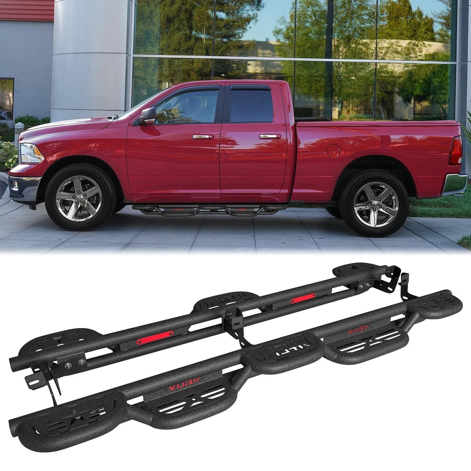 Side Step Running Boards Fit 2009-2025 Dodge RAM Quad Cab1500(19-24Classic ONLY)