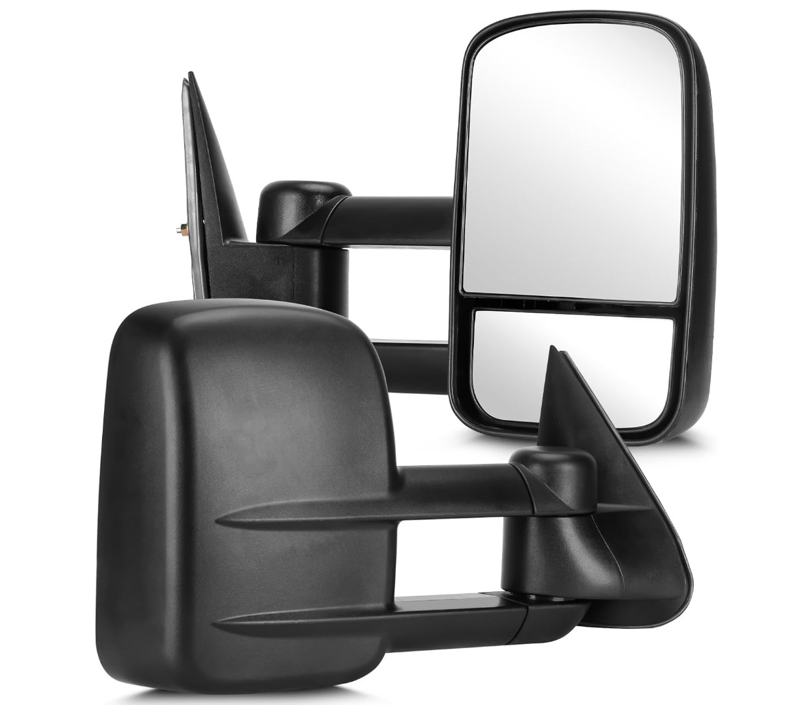 Towing Mirrors 99-07 Chevy GMC 1500-3500 w/ Convex Glass & Manual Telescoping