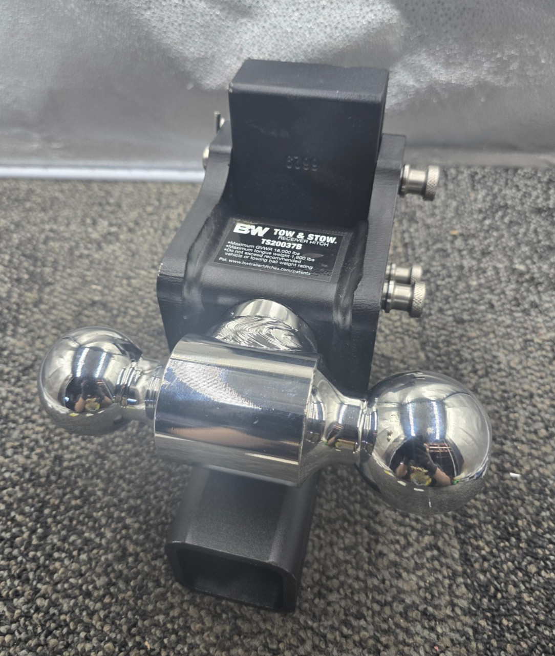 B&W TS20037B Trailer Hitch Tow Stow Adjustable Trailer Hitch Ball Mount 2-5/16 2