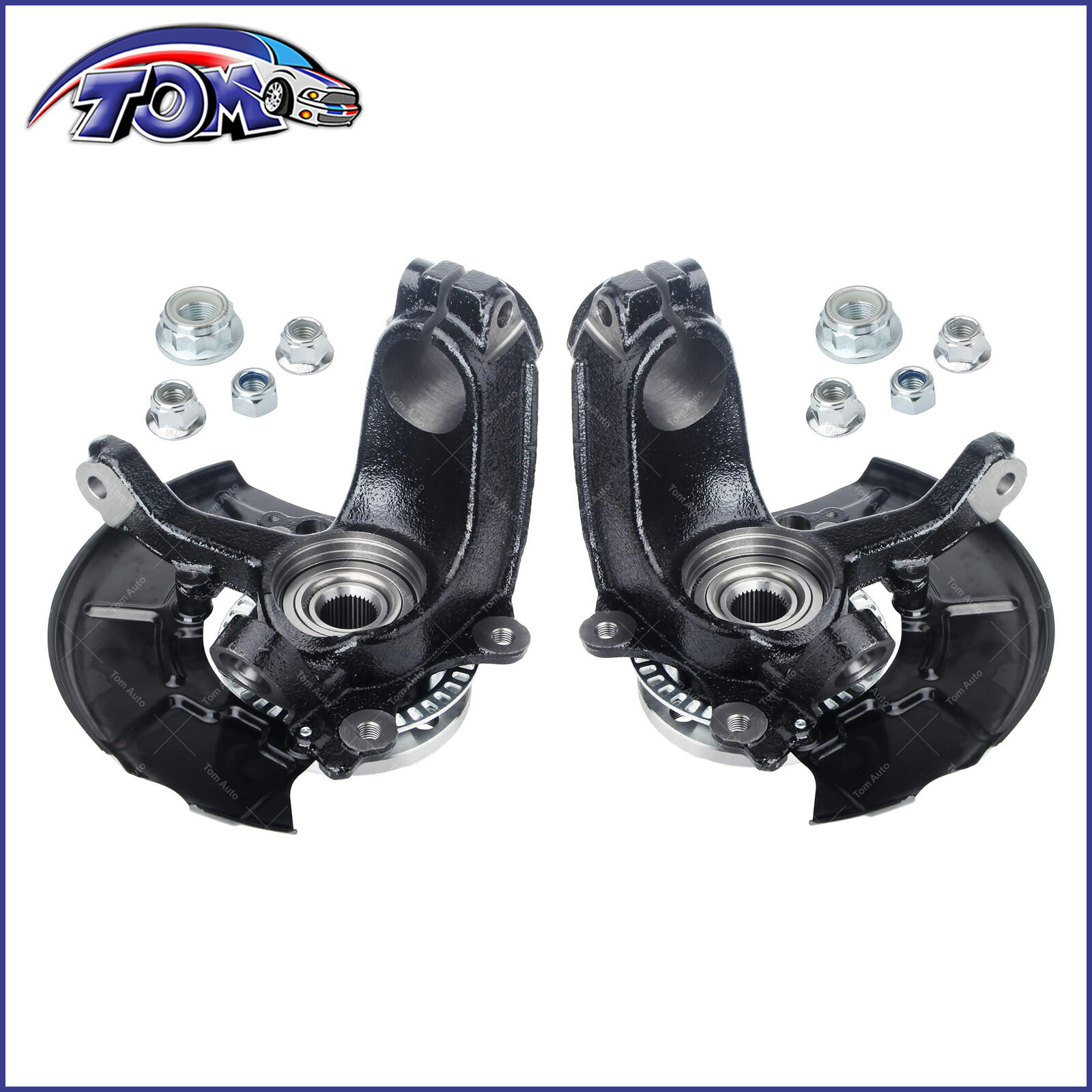 2x Steering Knuckle & Wheel Hub Bearing Assembly Front Side for VW Beetle Golf