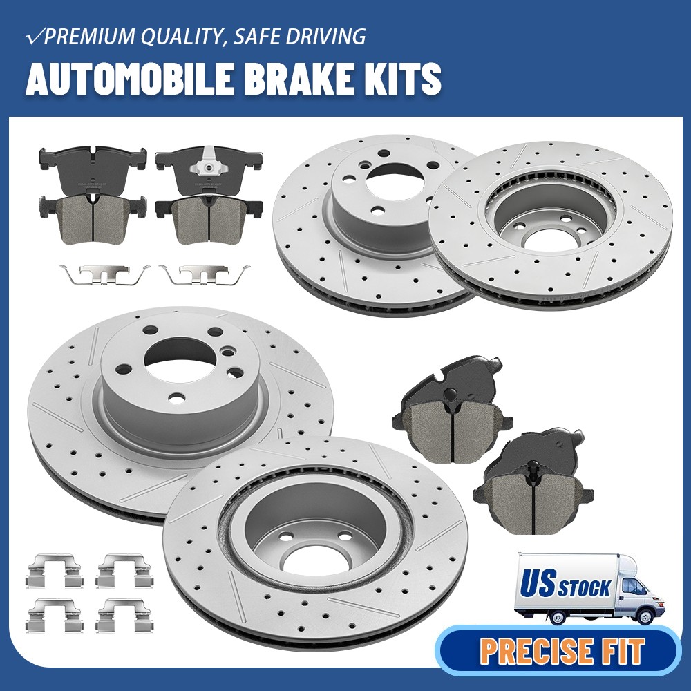 Front & Rear Disc Brake Rotors Ceramic Pads for 11-17 BMW X3 17-18 X4 xDrive28i