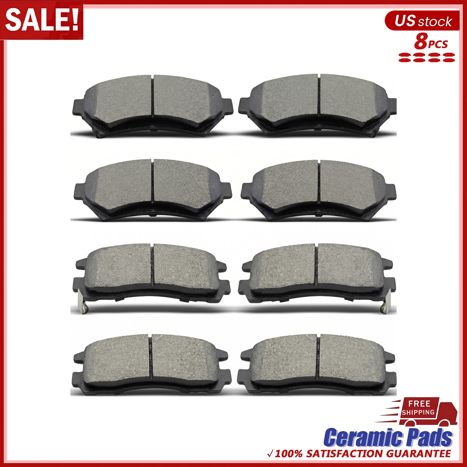 Front and Rear Ceramic Brake Pads For 2000-2005 Chevrolet Impala Century LeSabre