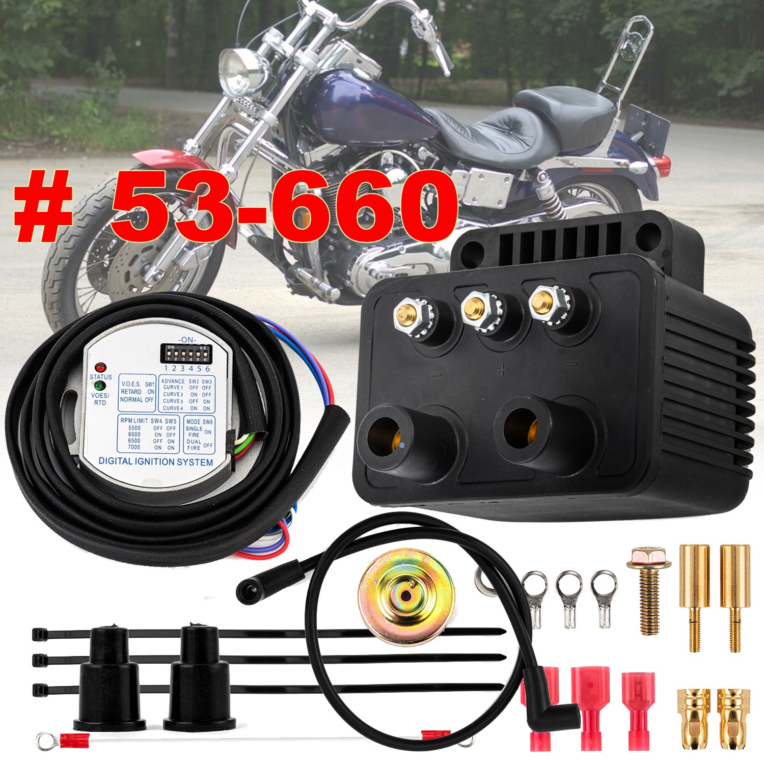 NEW 53-660 Ultima Single Fire Programmable Ignition Kit For Harley Big Twin Evo NEW 53-660 Ultima Single Fire Programmable Ignition Kit For Harley Big Twin Evo