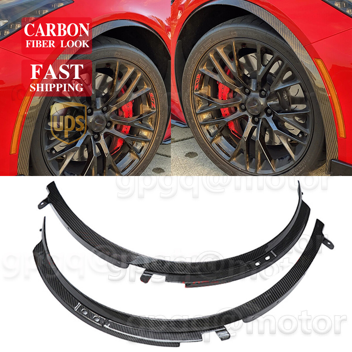 For Corvette C7 Z06 GS ZR1 2014-2019 Carbon Fiber Front Wheel Trim Fender Flare