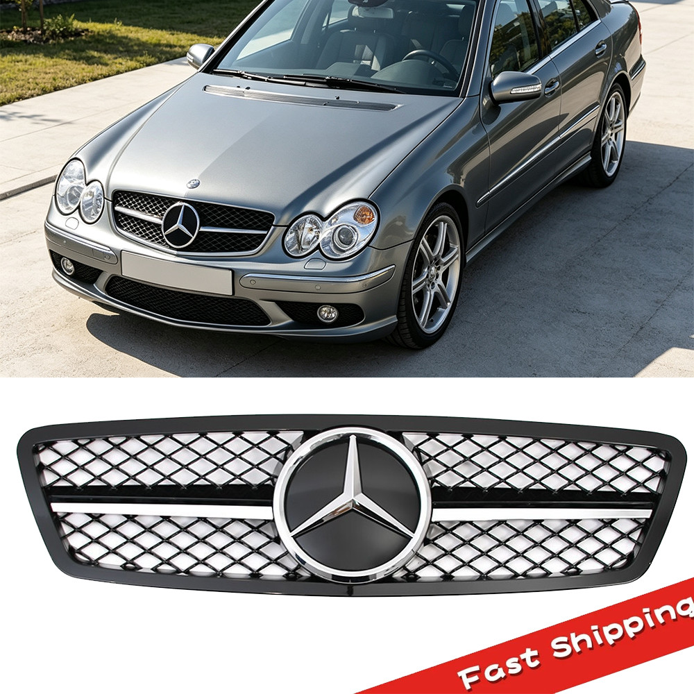 Front Grille Grill With Star For 2001-2007 Mercedes-Benz W203 C230 C320 C350 C32