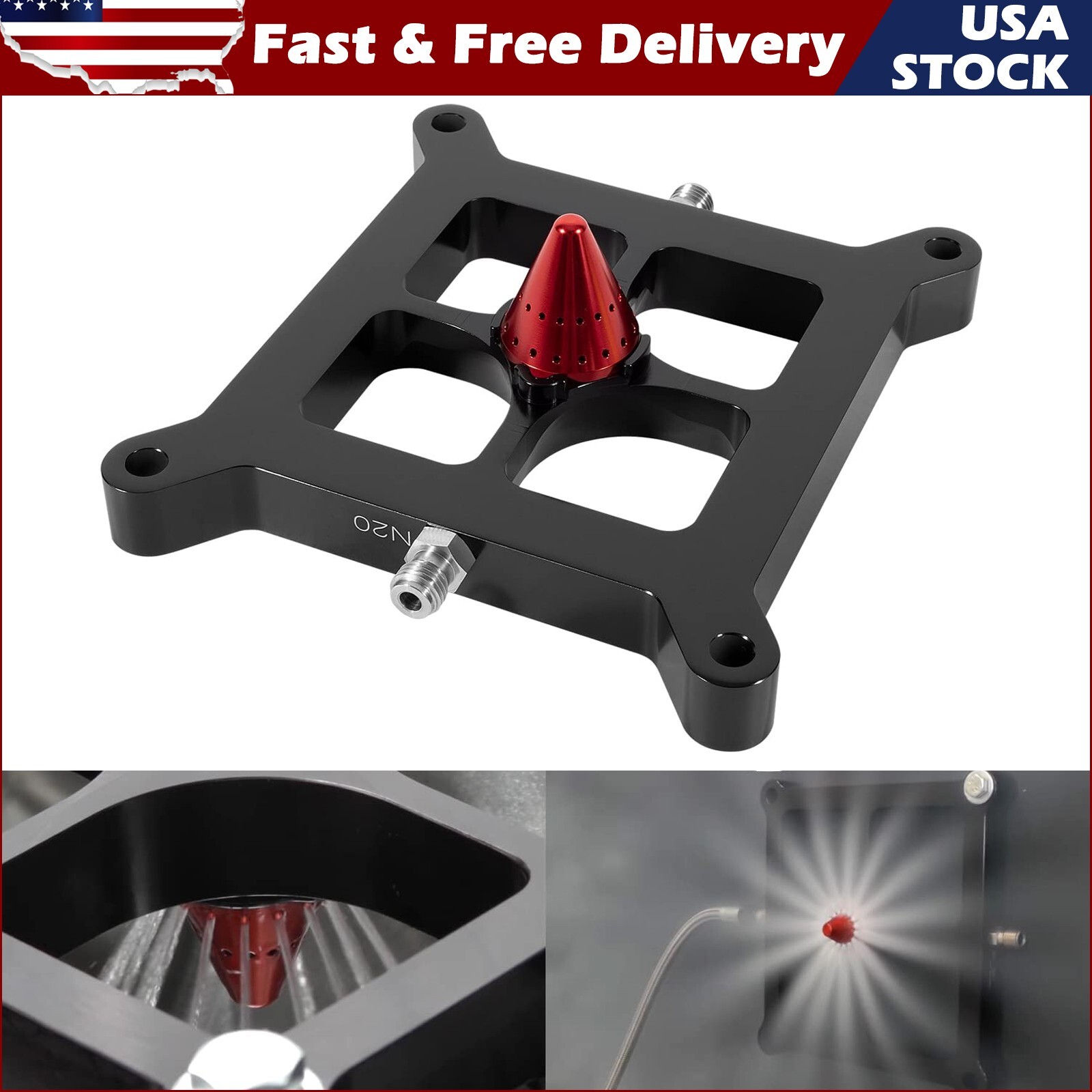 00-44500 Nitrous Outlet 4150 Stinger 2 Nitrous Plate Only Flows 600 HP Max
