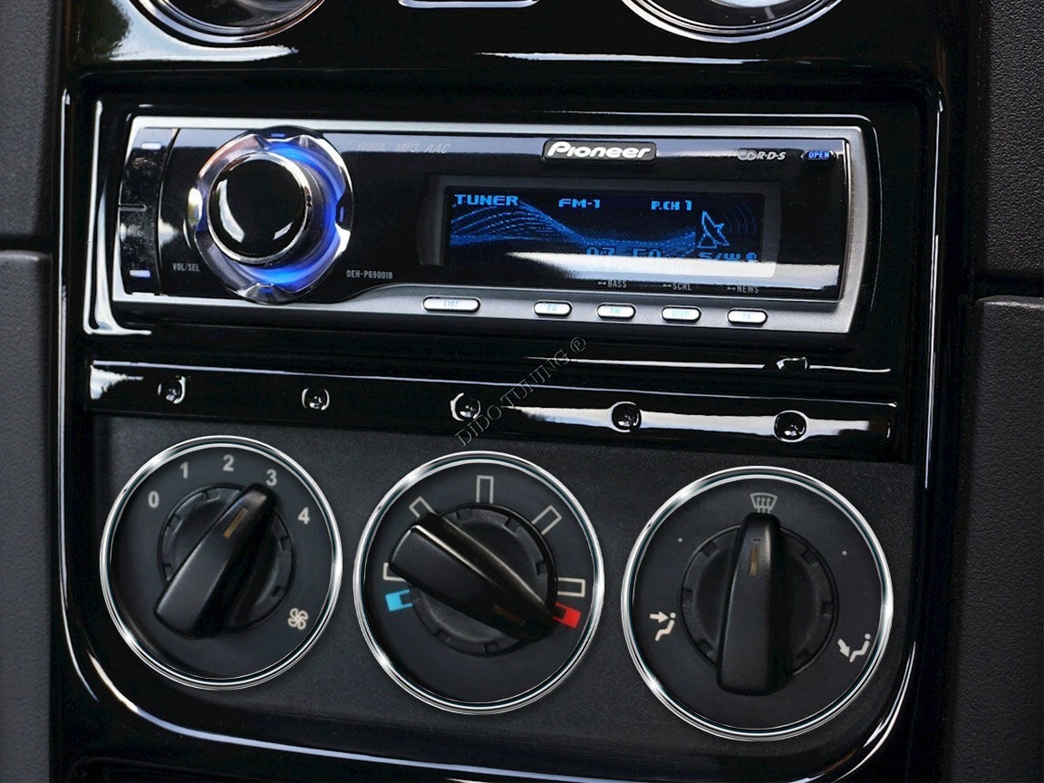 For MG TF 2001-2005    Polished Aluminium Heater dash panel Surrounds Rings x3