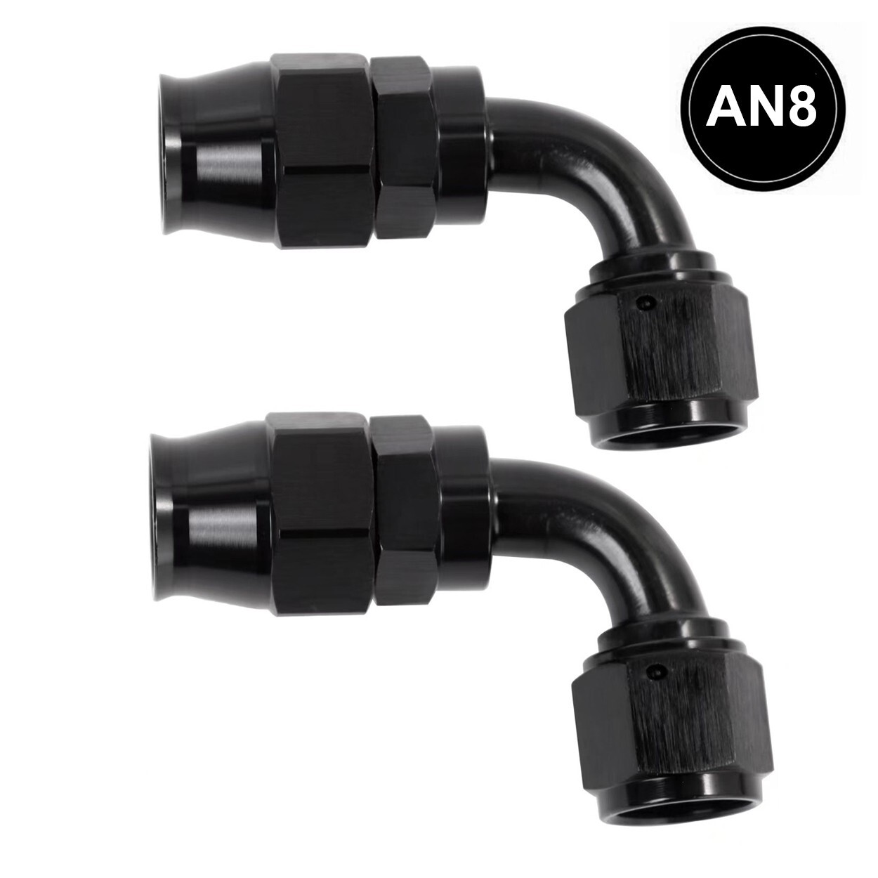 LokoCar 8AN PTFE Hose End Fittings 90° Degree AN8 Black Fits for PTFE Hose 2Pcs LokoCar 8AN PTFE Hose End Fittings 90° Degree AN8 Black Fits for PTFE Hose 2Pcs