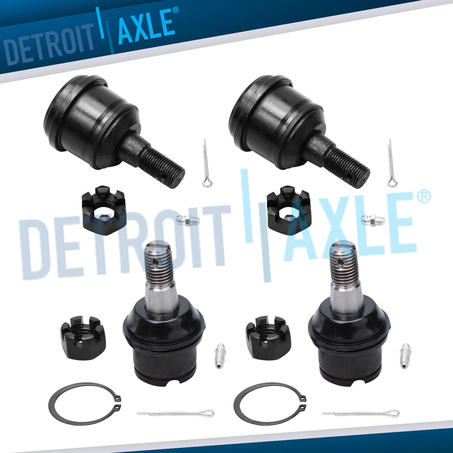 All (4) New Front Upper & Lower Suspension Ball Joint for Dodge Ram 4x4 8-Lug