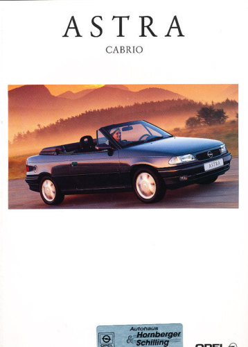 1995 1996 Opel Astra Cabrio German Sales Brochure