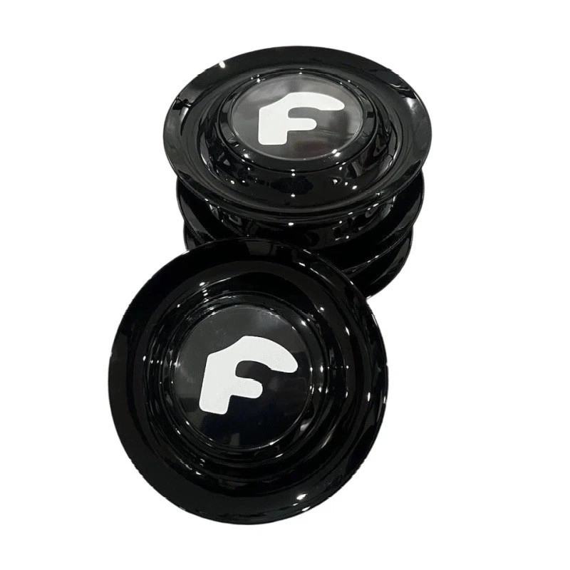 NEW 4 pcs Set BLACK Forgiato Floating Center Caps XL Hubcap Rim 7.2 US STOCK
