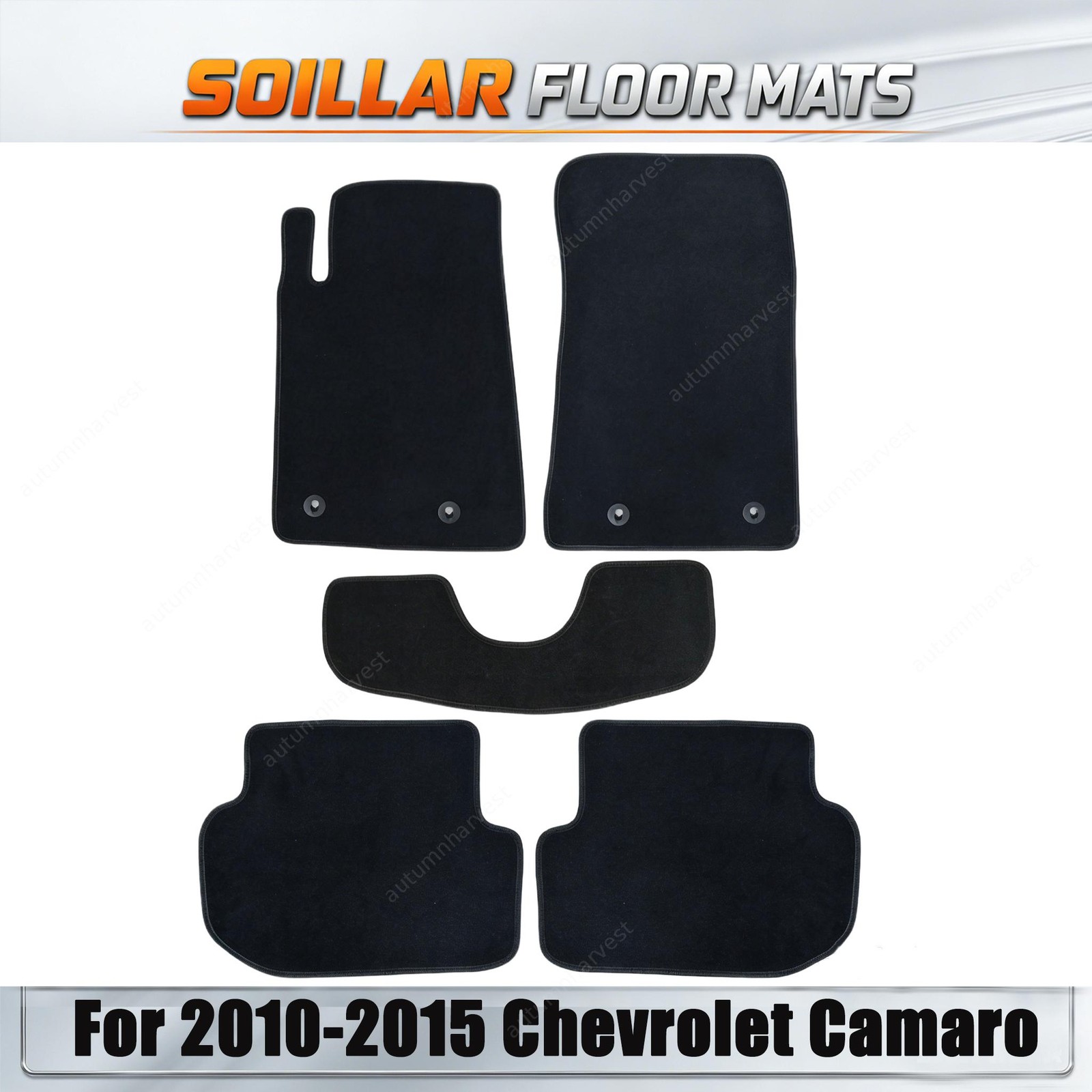 Velour Carpet Floor Mats Fits 2010-2015 Chevrolet Camaro ZL1 Convertible 2-Door