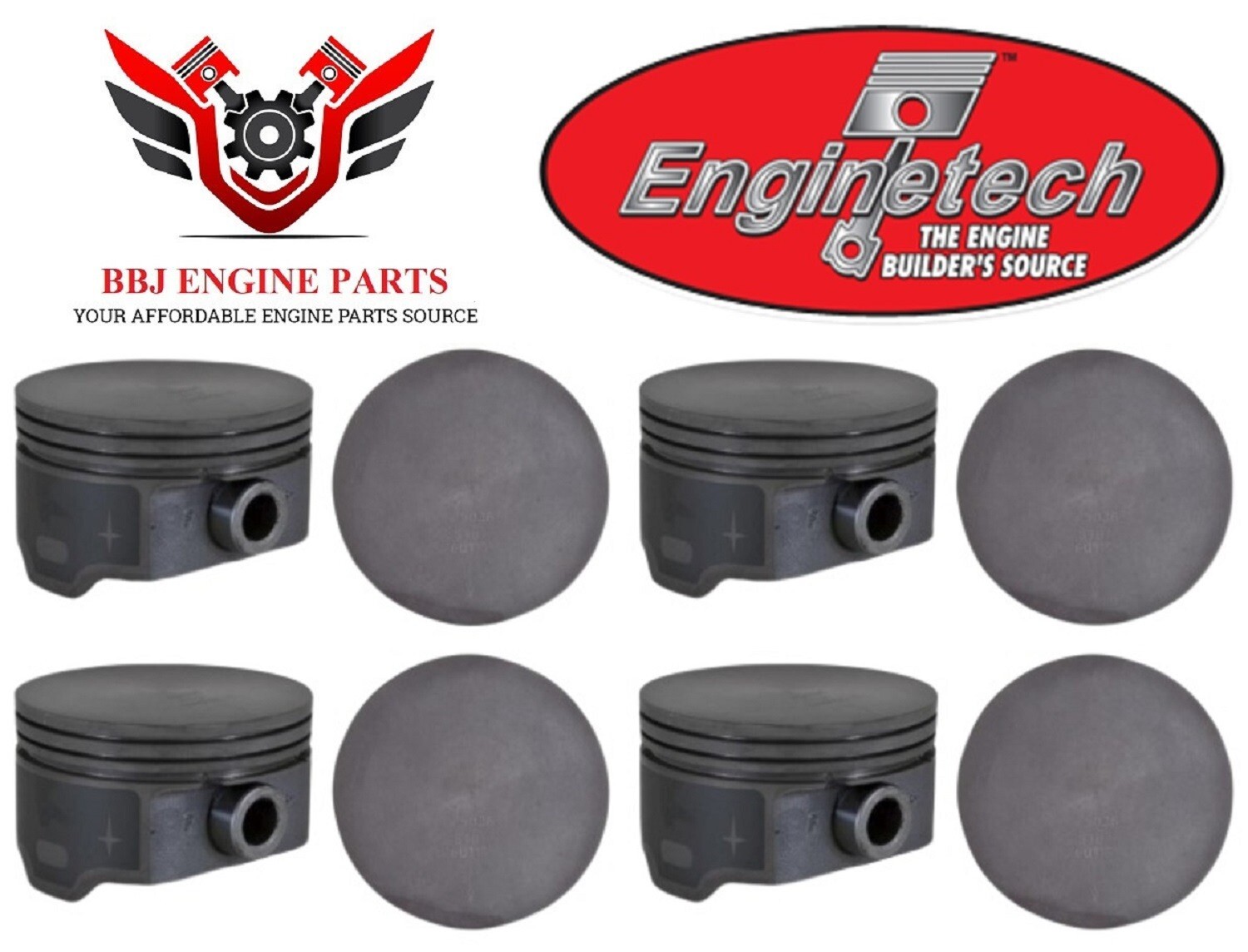 8 Enginetech Flat Top Pistons for 2005-2009 Chevrolet 5.3 4.8 LS GenIV
