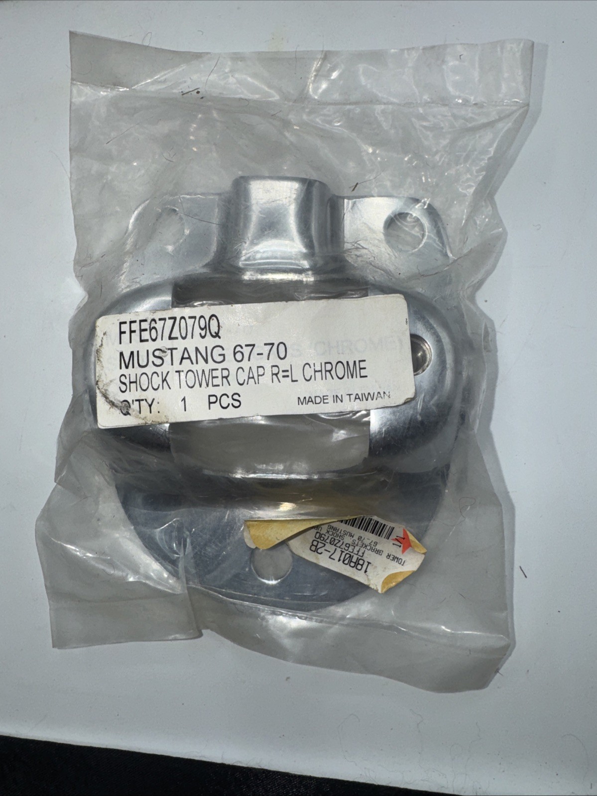 Ford Mustang Chrome Shock Tower Cap FFE67Z079Q Front Left Right Fits 1967-1970 Ford Mustang Chrome Shock Tower Cap FFE67Z079Q Front Left Right Fits 1967-1970
