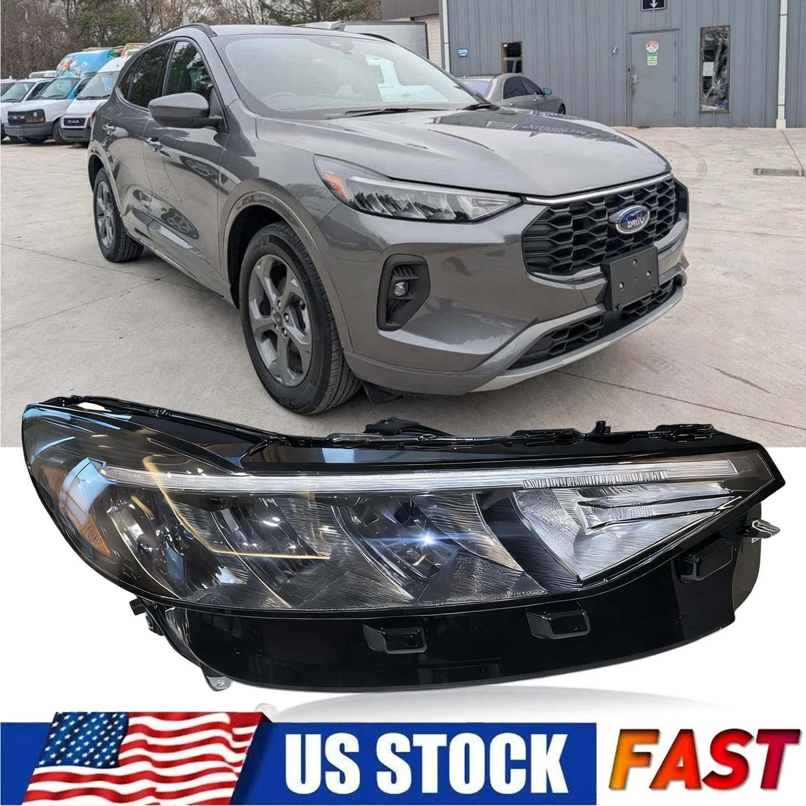 Right Passenger Side Headlight for 2023 2024 2025 Ford Escape New LED Headlamp Right Passenger Side Headlight for 2023 2024 2025 Ford Escape New LED Headlamp