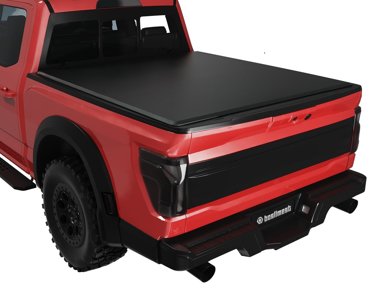 5.5FT Soft Quad Fold Tonneau Cover Truck Bed Fit for 2015-2024 F150,Black