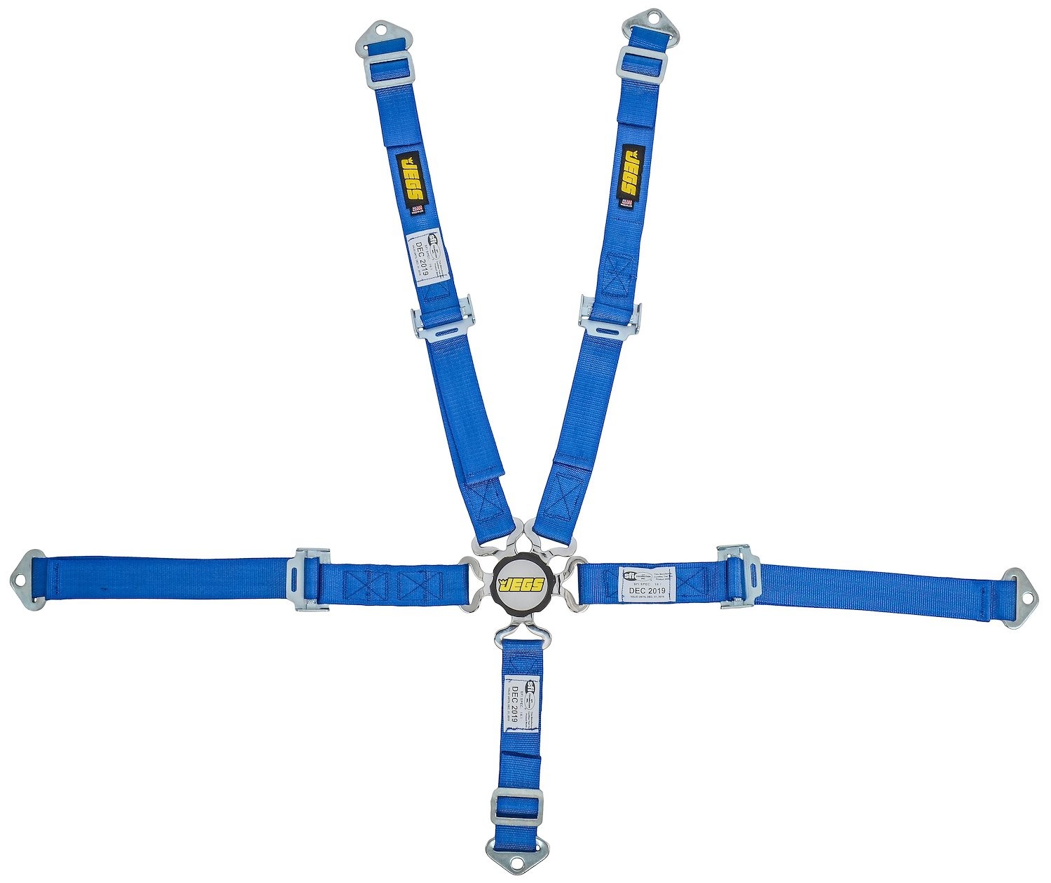 JEGS Ultra Series 5-Point Harness w/Cam Lock for Jr Dragster [Blue]