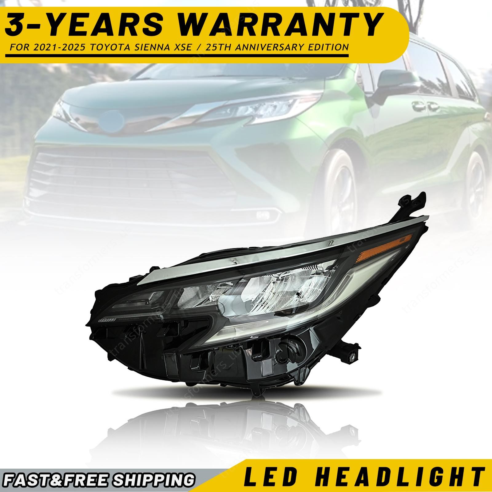 Headlight For 2021-2025 Toyota Sienna XSE / 25th Anniversary Edition Left Driver