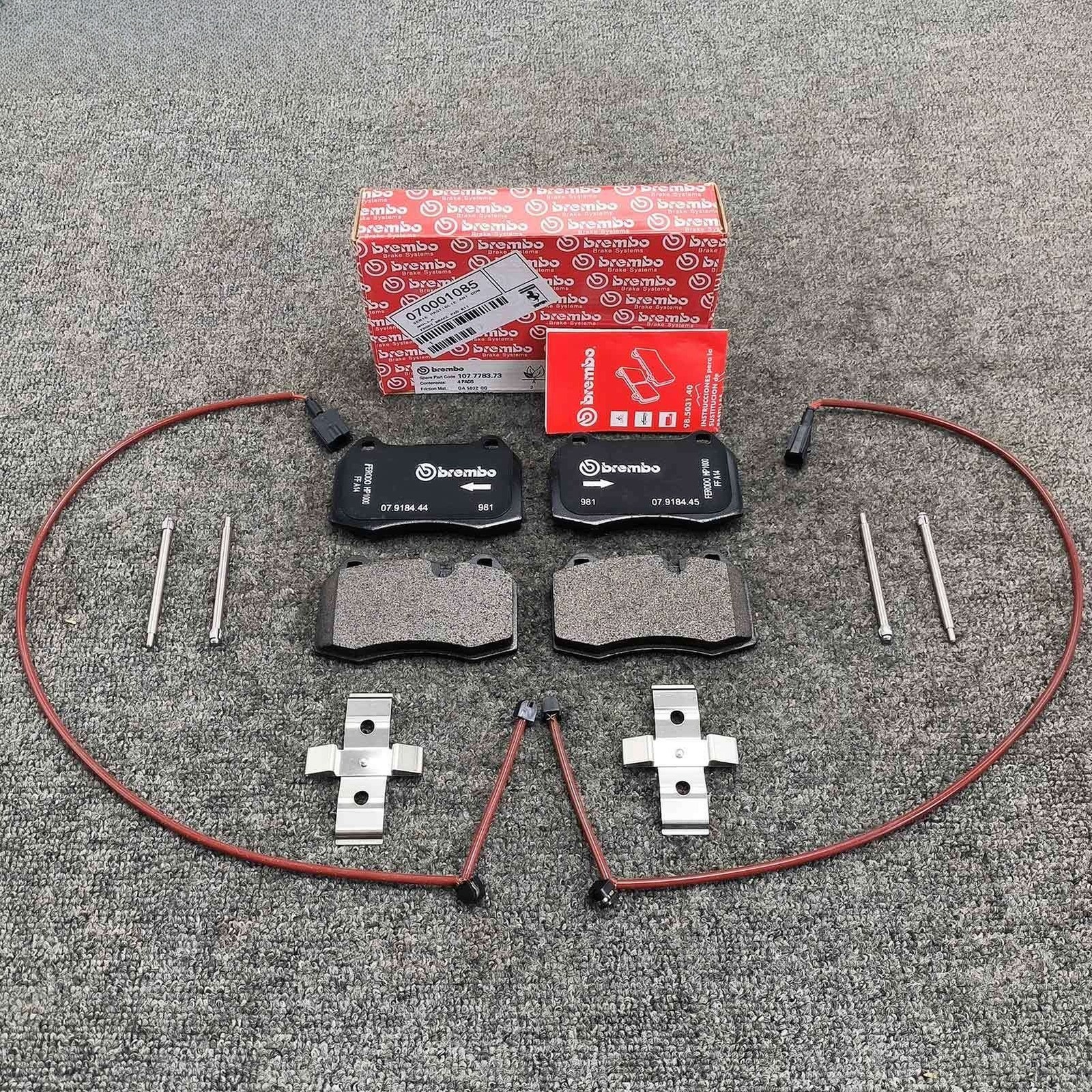 70001085 Genuine Front Brake Pad Kit W/Sensor for Ferrari 430, F430, F430 Spider