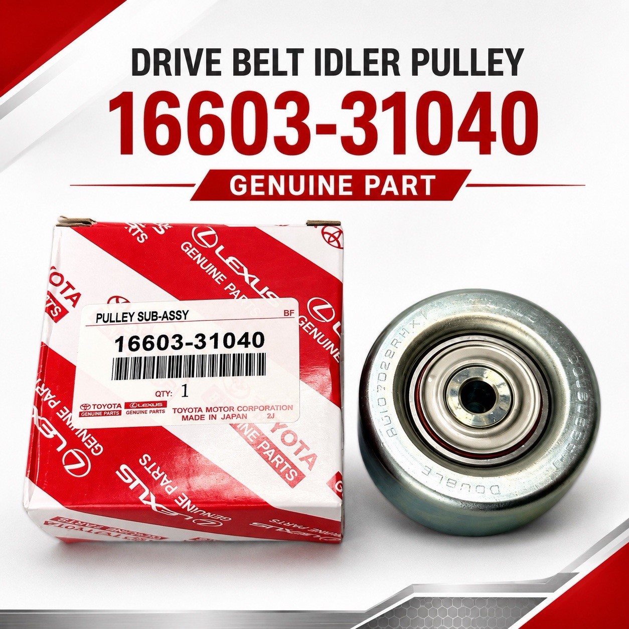 Toyota Serpentine Idler Pulley 16603-31040 4Runner Tacoma FJ Tundra 4.0 OEM