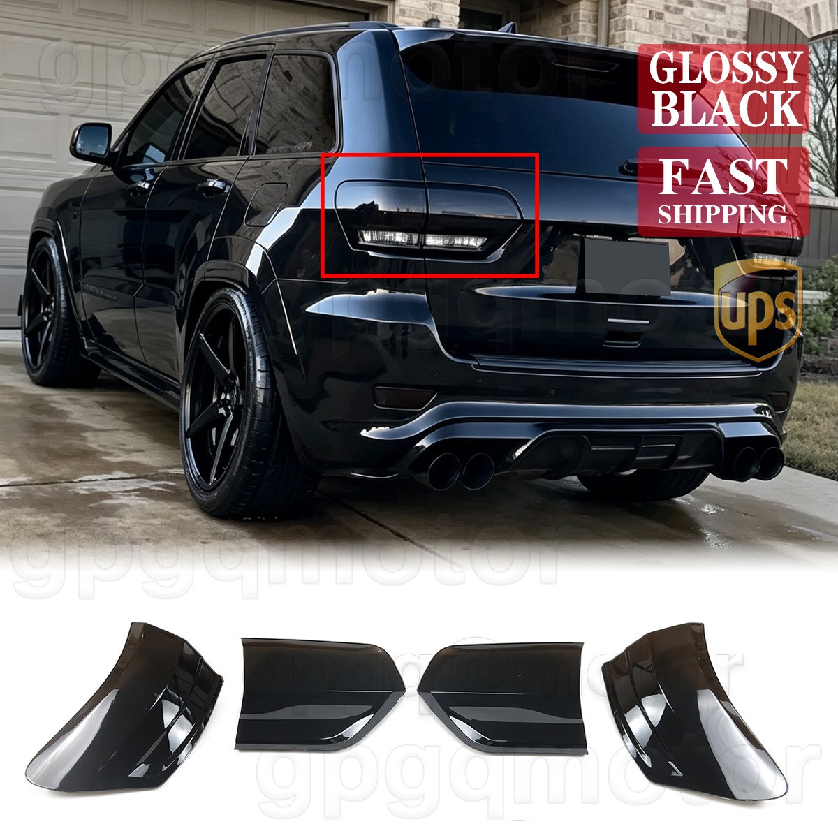 For Jeep Grand Cherokee SRT/Trackhawk 2014-2021 Rear Tail Light Lamp Trim Covers