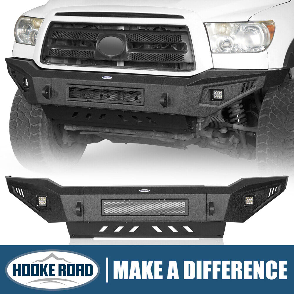 Hooke Road Textured Assembly Front Bumper Bar w/ Led Light Bar Fit Tundra 07-13