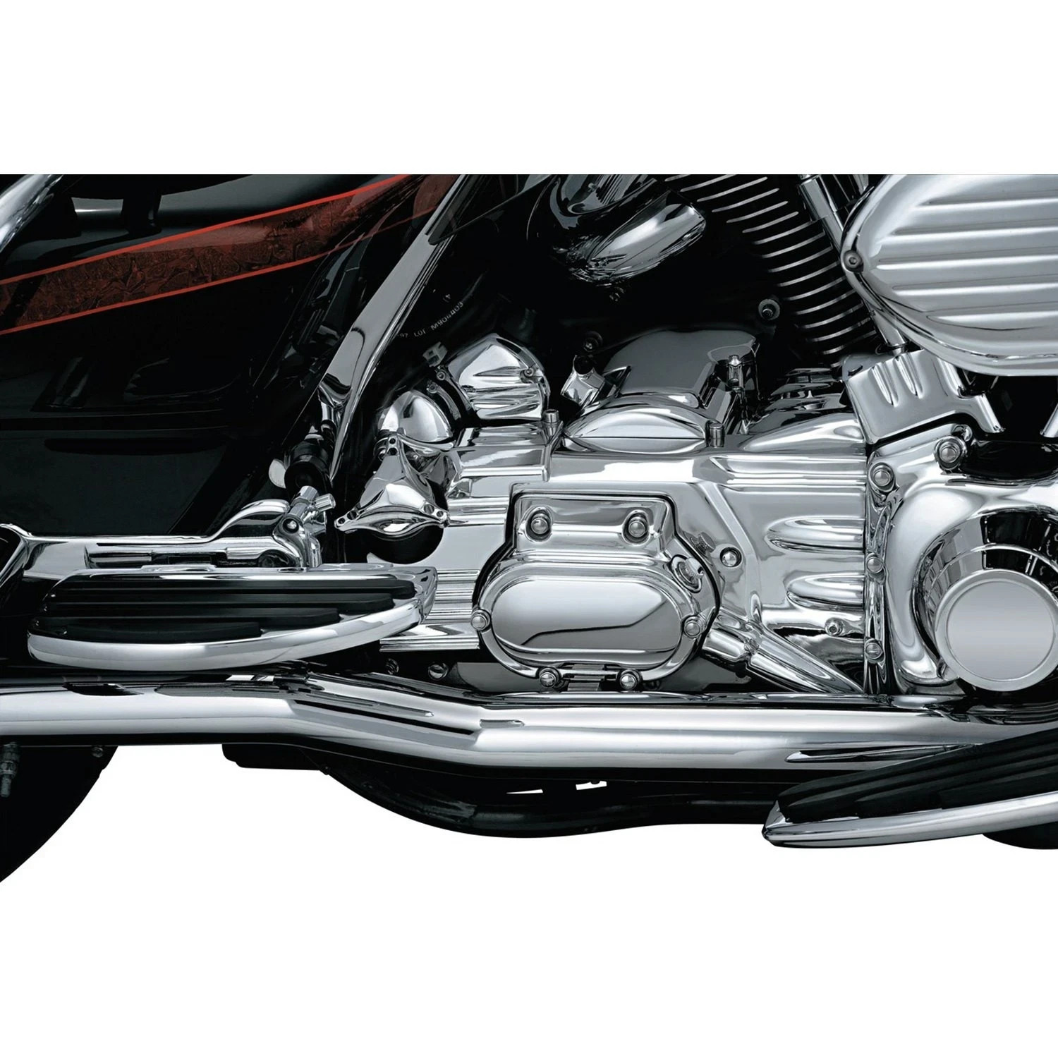 Kuryakyn 8201 Chrome Oil Line Cover Transmission Shroud 2002-2006 Harley Touring