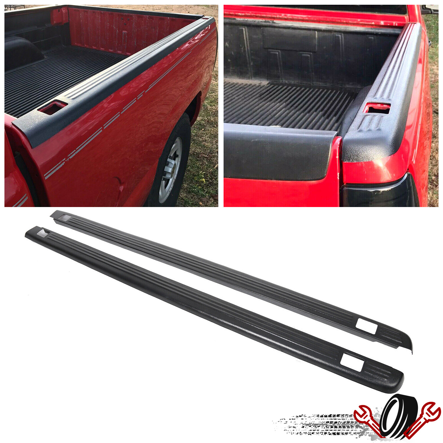 Truck Bed Rail Caps W/Holes For 1999-2006 Silverado & Sierra 1500 2500 6.5FT