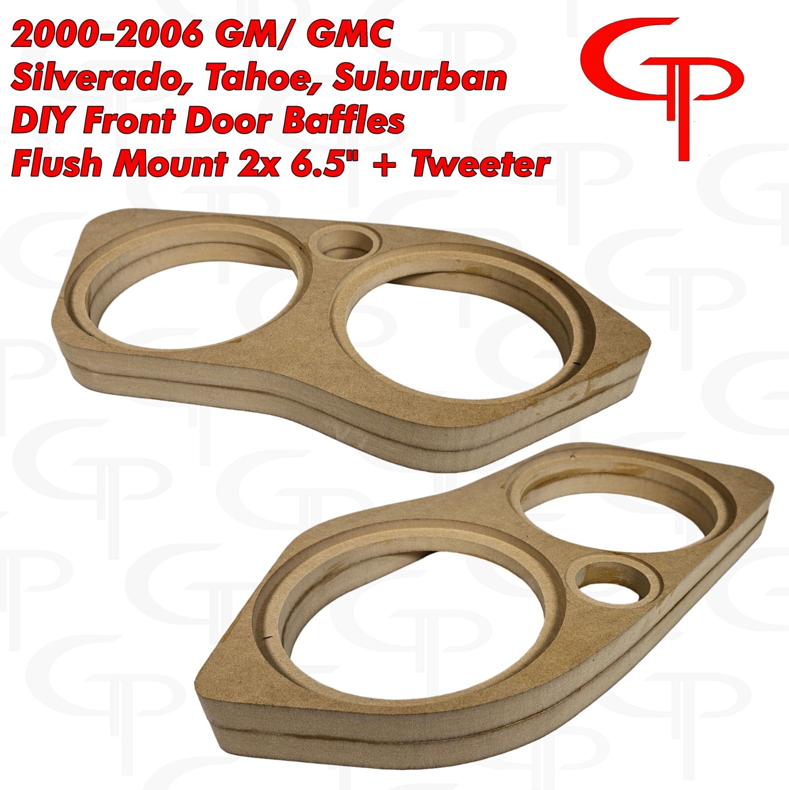 GM Silverado Tahoe Front Door Pod Baffles Flush 2x 6.5