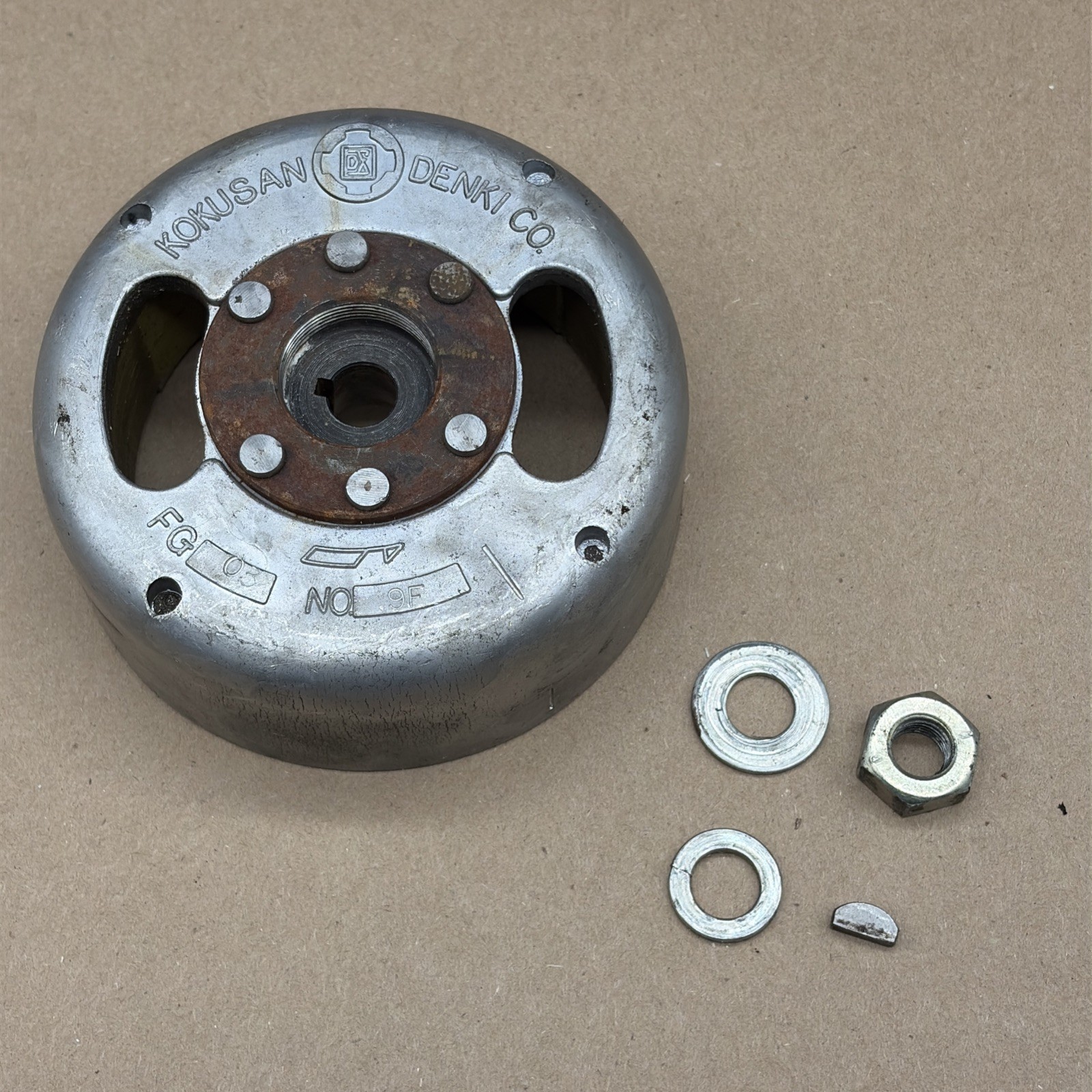 78-82 Suzuki JR 50 Ignition Flywheel Rotor, Key And Nut Kokusan Denki 78-82 Suzuki JR 50 Ignition Flywheel Rotor, Key And Nut Kokusan Denki