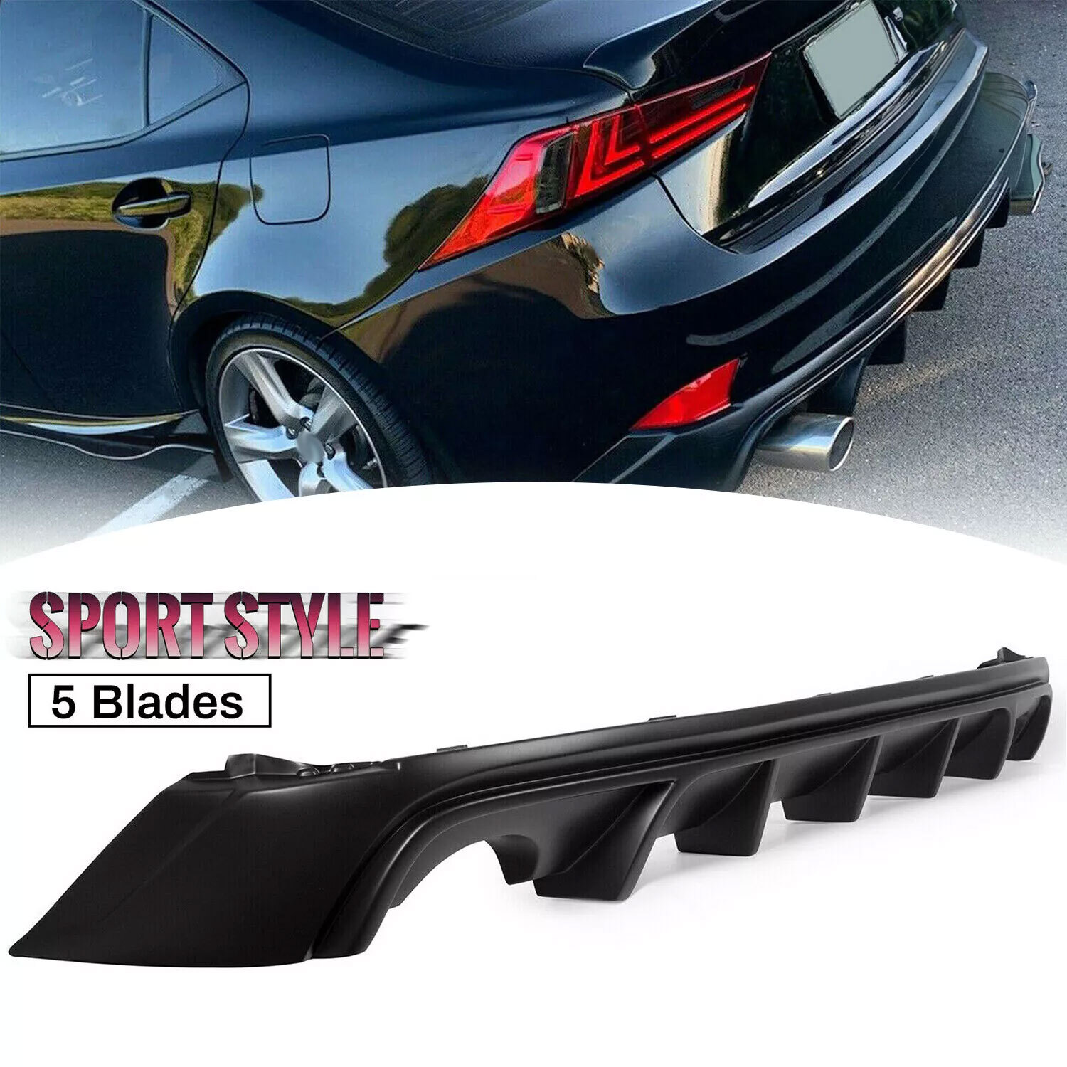 For 2014-2016 Lexus IS250 IS350 IS200T F Sport Rear Lower Diffuser Lip Splitter For 2014-2016 Lexus IS250 IS350 IS200T F Sport Rear Lower Diffuser Lip Splitter