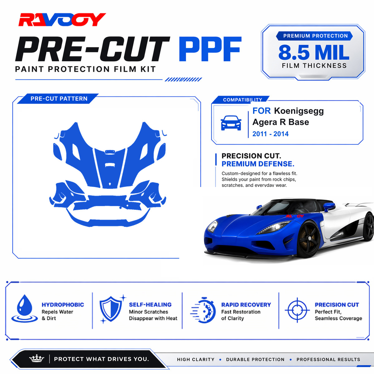 Precut PPF Clear Bra Kit For Koenigsegg Agera R Base 2011-2014